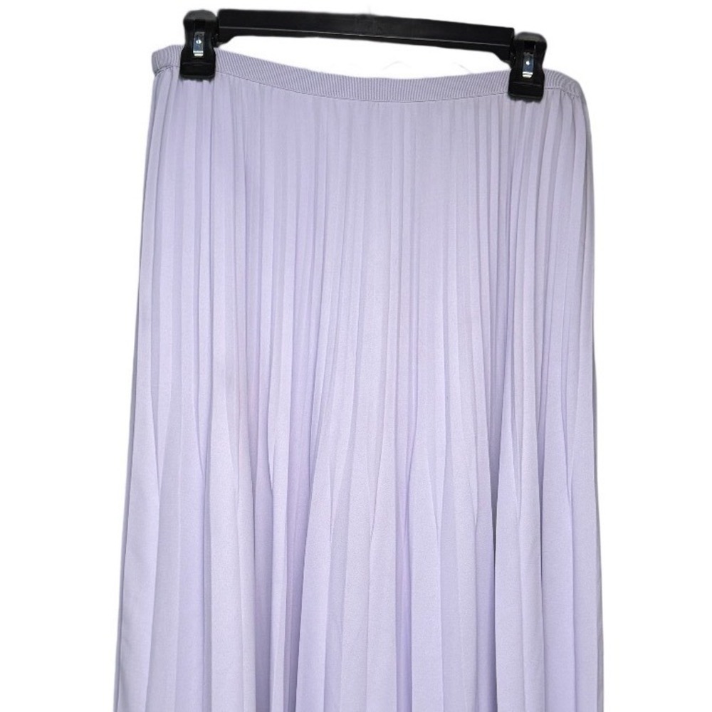 Uniqlo Lilac Pleated Maxi Skirt Large Flowy Elastic Waist Lined Ballet Fairy - Picture 6 of 8